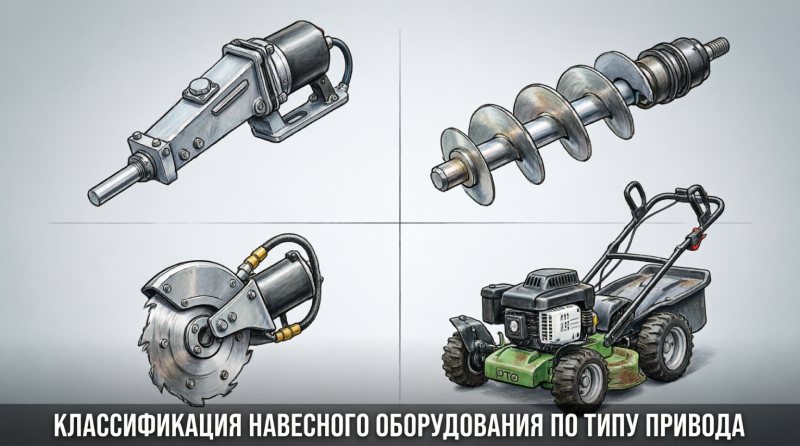 навесное оборудование по типу привода